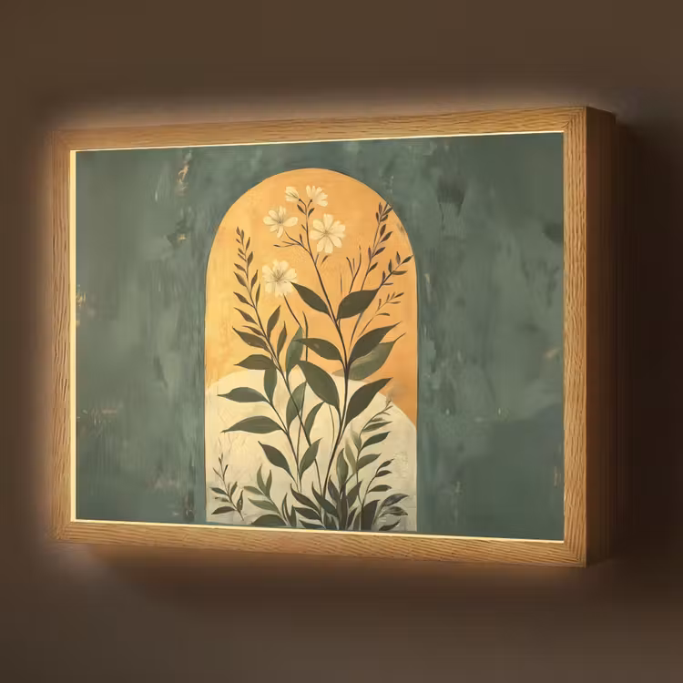 Plant - Bloemen - Wit Light Box met batterij (Wandlamp) middel -z3d_website