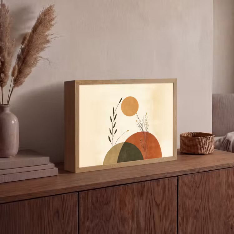 Planten - Abstract - Vormen Light Box met batterij (Wandlamp) middel -sfeer2