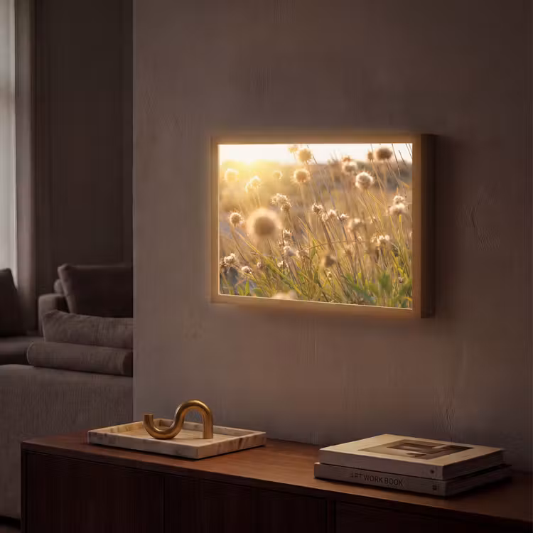 Planten - Natuur - Bloemen - Zon - Horizon Light Box met batterij (Wandlamp) middel -sfeer1