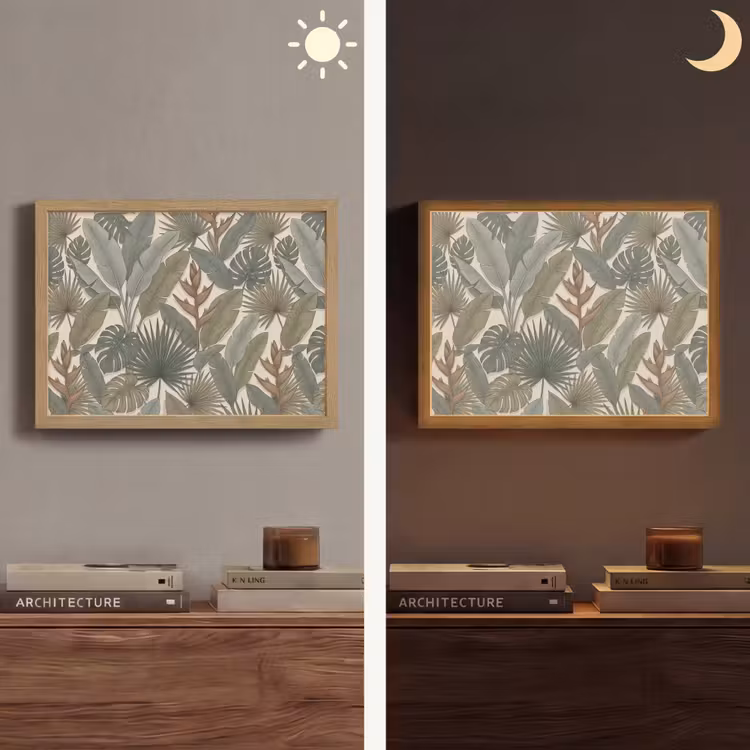 Planten - Tropisch - Natuur - Illustratie - Groen Light Box met batterij (Wandlamp) middel -sfeer3