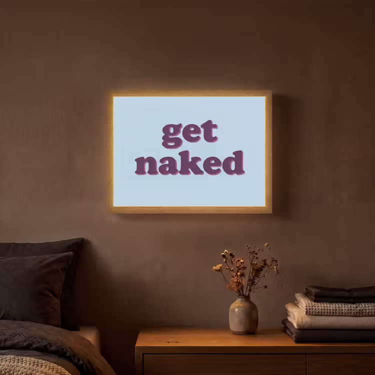 Speels - Boodschap - Blauw Light Box met batterij (Wandlamp) middel -sfeer4