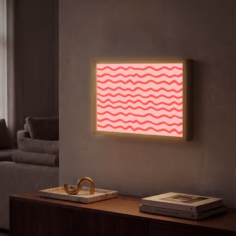 Speels - Patroon - Rood Light Box met batterij (Wandlamp) middel 907 -sfeer1