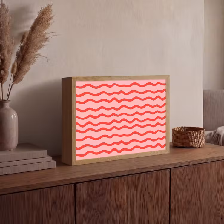 Speels - Patroon - Rood Light Box met batterij (Wandlamp) middel 907 -sfeer2