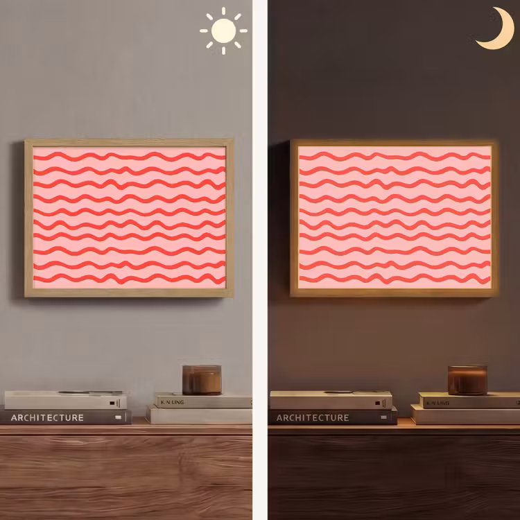 Speels - Patroon - Rood Light Box met batterij (Wandlamp) middel 907 -sfeer3