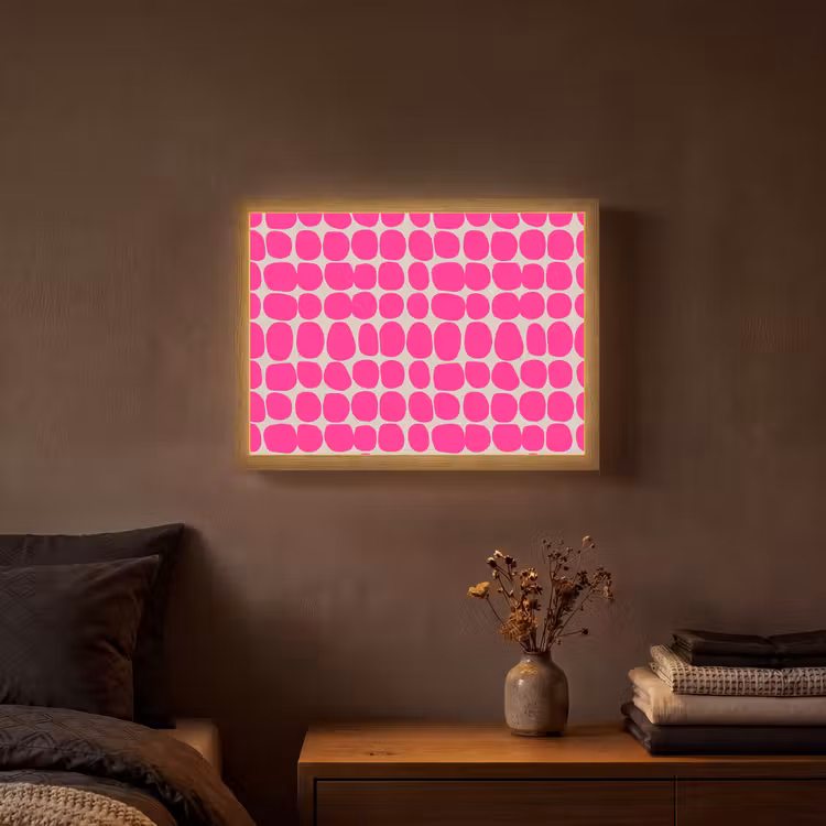 Stippen - Patroon - Roze Light Box met batterij (Wandlamp) middel 907 -sfeer4