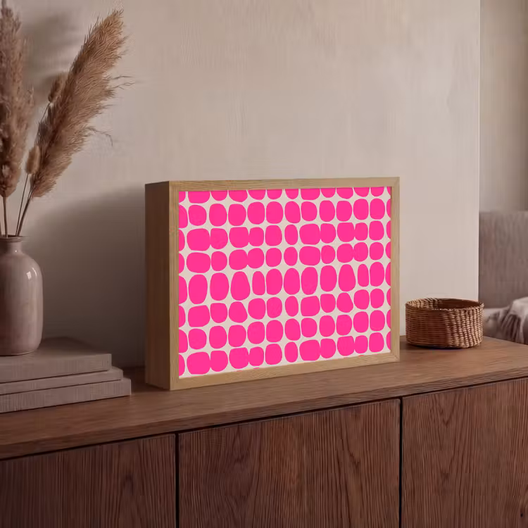 Stippen - Patroon - Roze Light Box met batterij (Wandlamp) middel 907 -sfeer2