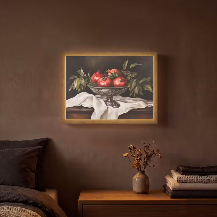 Granaatappels - Klassiek - Vintage Light Box met batterij (Wandlamp) middel -sfeer4