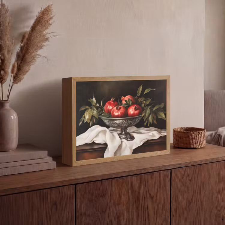 Granaatappels - Klassiek - Vintage Light Box met batterij (Wandlamp) middel -sfeer2