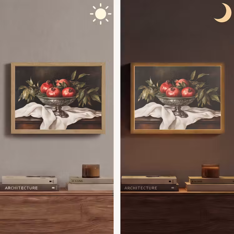 Granaatappels - Klassiek - Vintage Light Box met batterij (Wandlamp) middel -sfeer3