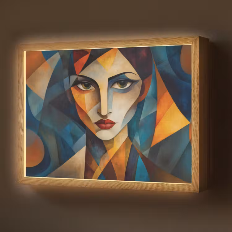 Portret - Abstract - Vormen Light Box met batterij (Wandlamp) middel -z3d_website