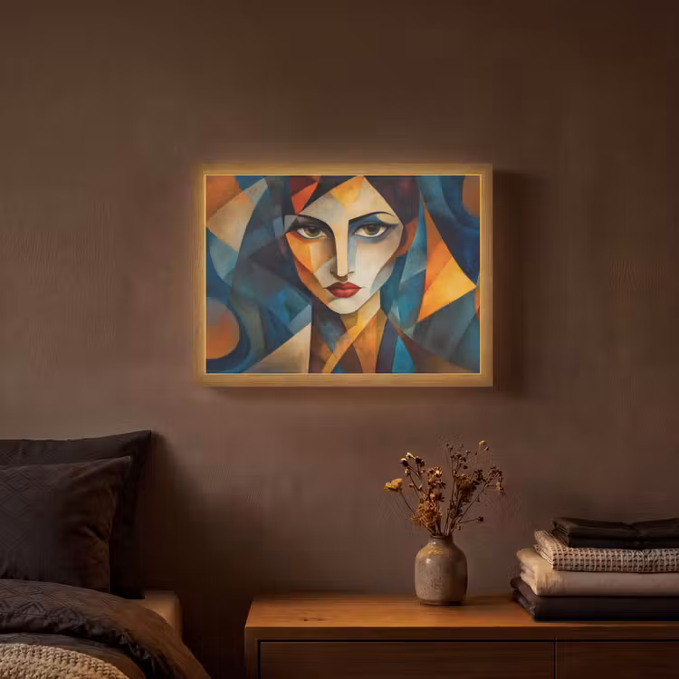 Portret - Abstract - Vormen Light Box met batterij (Wandlamp) middel -sfeer4