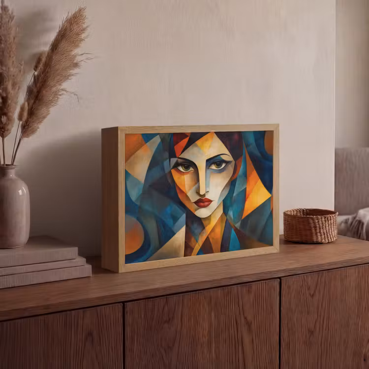 Portret - Abstract - Vormen Light Box met batterij (Wandlamp) middel -sfeer2
