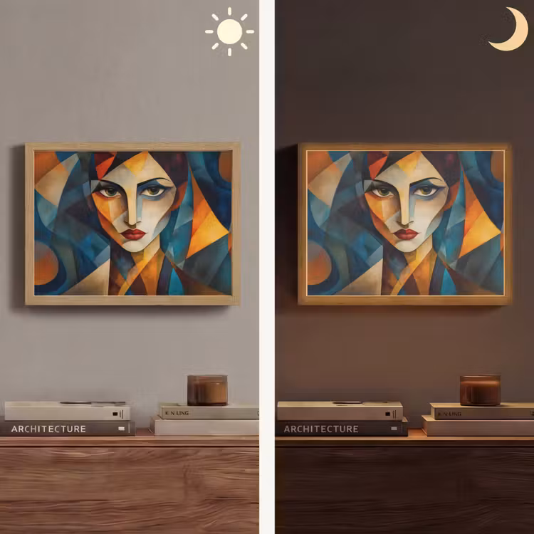 Portret - Abstract - Vormen Light Box met batterij (Wandlamp) middel -sfeer3