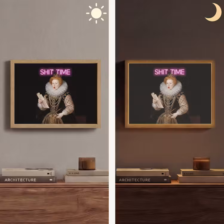 Portret - Humor - Neon Light Box met batterij (Wandlamp) middel -sfeer3