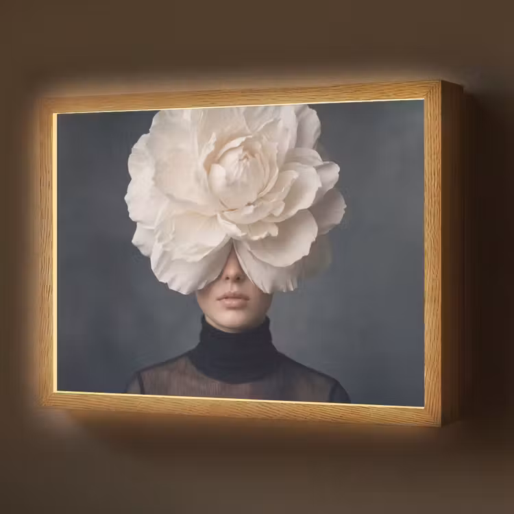 Portret - Mysterieus - Wit Light Box met batterij (Wandlamp) middel -z3d_website