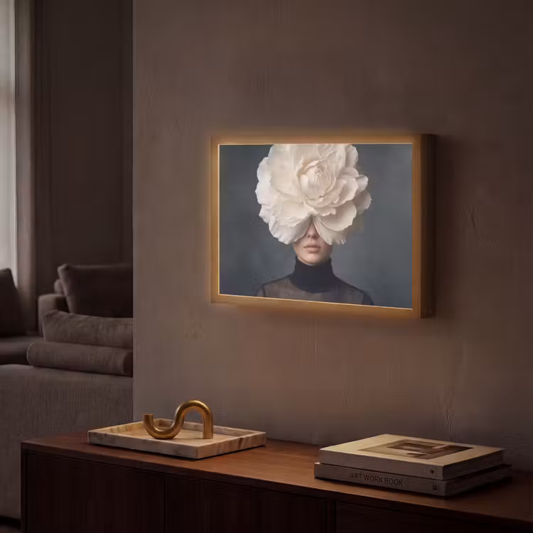 Portret - Mysterieus - Wit Light Box met batterij (Wandlamp) middel -sfeer1