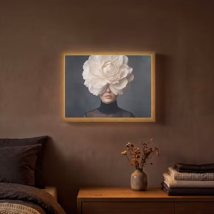 Portret - Mysterieus - Wit Light Box met batterij (Wandlamp) middel -sfeer4