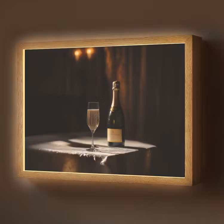Prosecco - Bubbels - Sfeervol - Drank Light Box met batterij (Wandlamp) middel -z3d_website