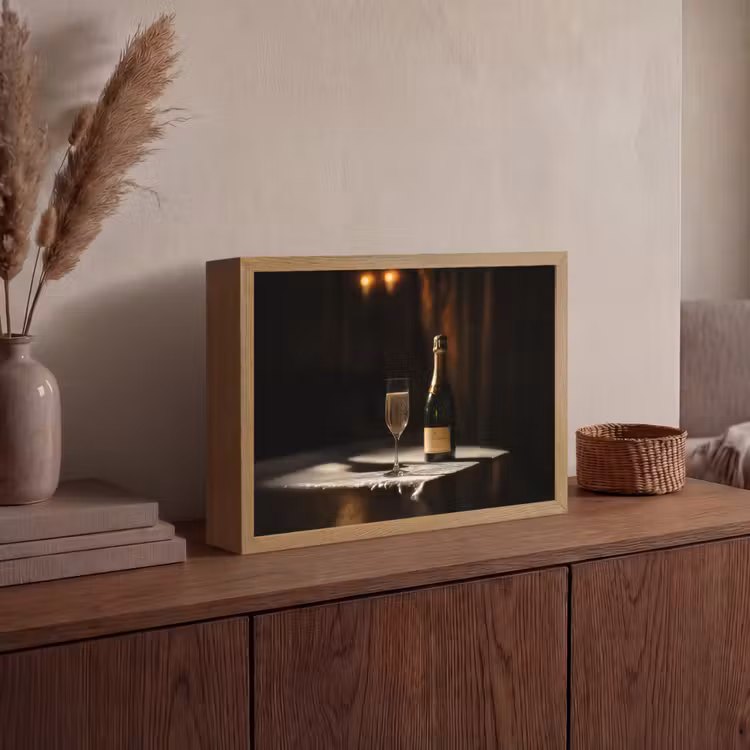 Prosecco - Bubbels - Sfeervol - Drank Light Box met batterij (Wandlamp) middel -sfeer2