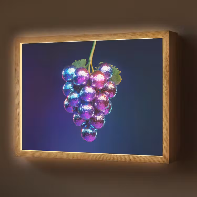 Paars - Disco - Feest - Druif Light Box met batterij (Wandlamp) middel -z3d_website