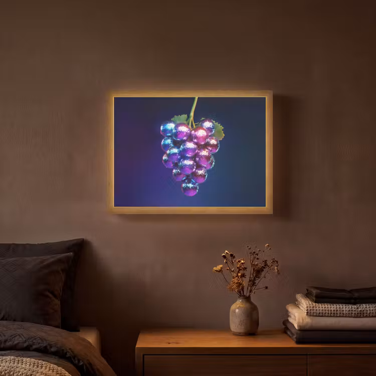 Paars - Disco - Feest - Druif Light Box met batterij (Wandlamp) middel -sfeer4