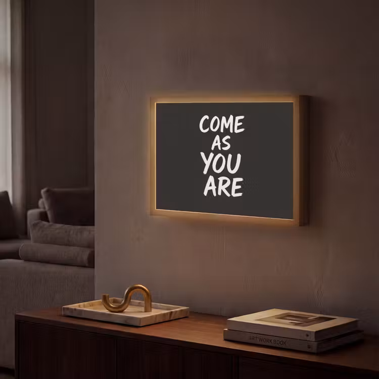 Quote - Zwart - Simpel Light Box met batterij (Wandlamp) middel -sfeer1
