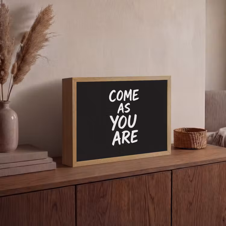 Quote - Zwart - Simpel Light Box met batterij (Wandlamp) middel -sfeer2