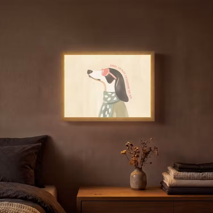 Quote - Hond - Zonnebril Light Box met batterij (Wandlamp) middel -sfeer4