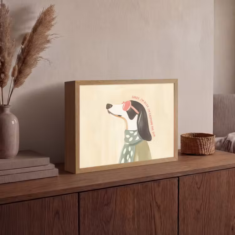 Quote - Hond - Zonnebril Light Box met batterij (Wandlamp) middel -sfeer2
