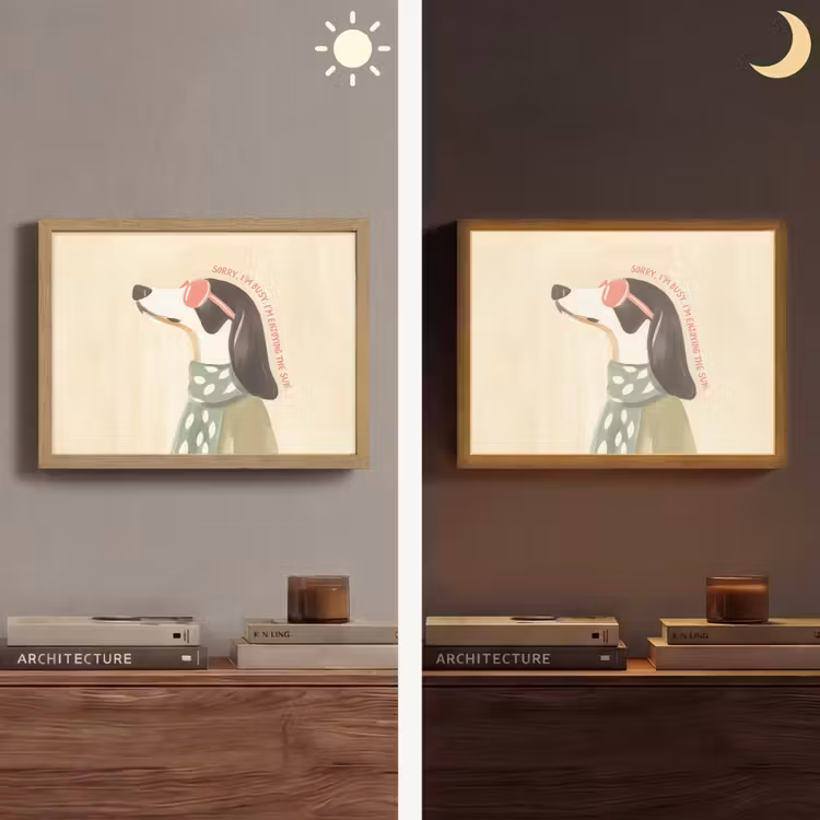 Quote - Hond - Zonnebril Light Box met batterij (Wandlamp) middel -sfeer3