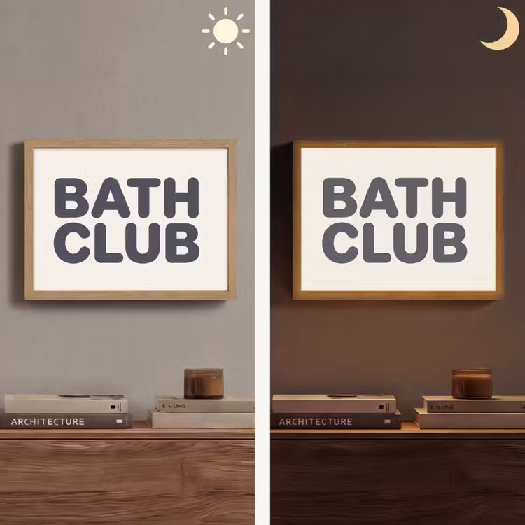 Quote - Grijs - Wit Light Box met batterij (Wandlamp) middel -sfeer3