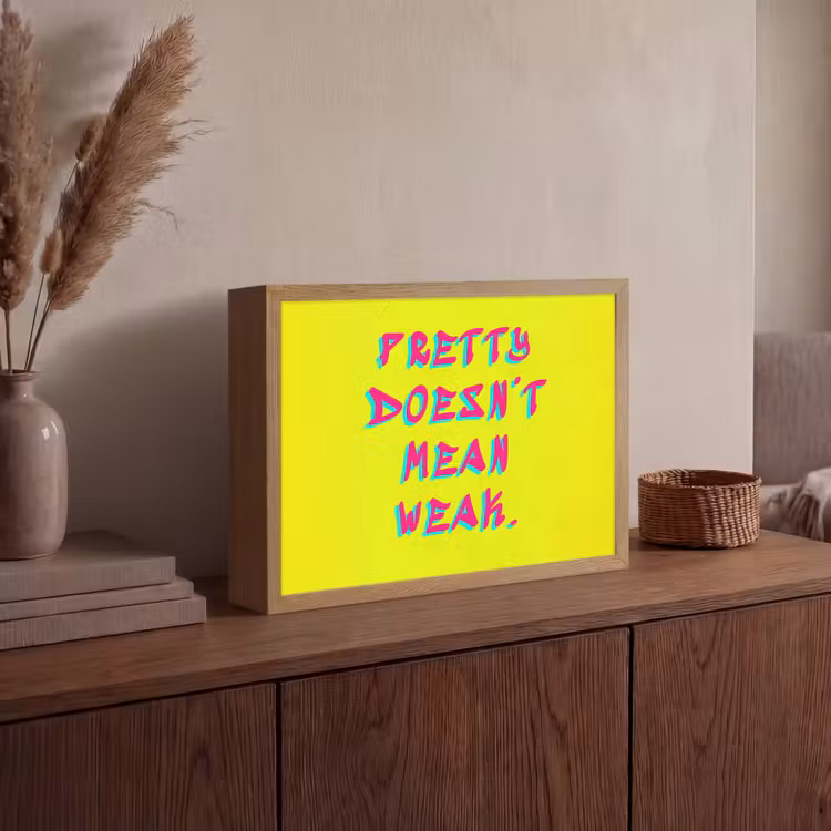 Quote - Minimalistisch - Kleurrijk Light Box met batterij (Wandlamp) middel -sfeer2