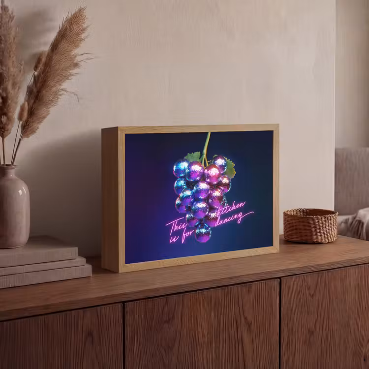 Quote - Neon - Disco - Druiven Light Box met batterij (Wandlamp) middel -sfeer2