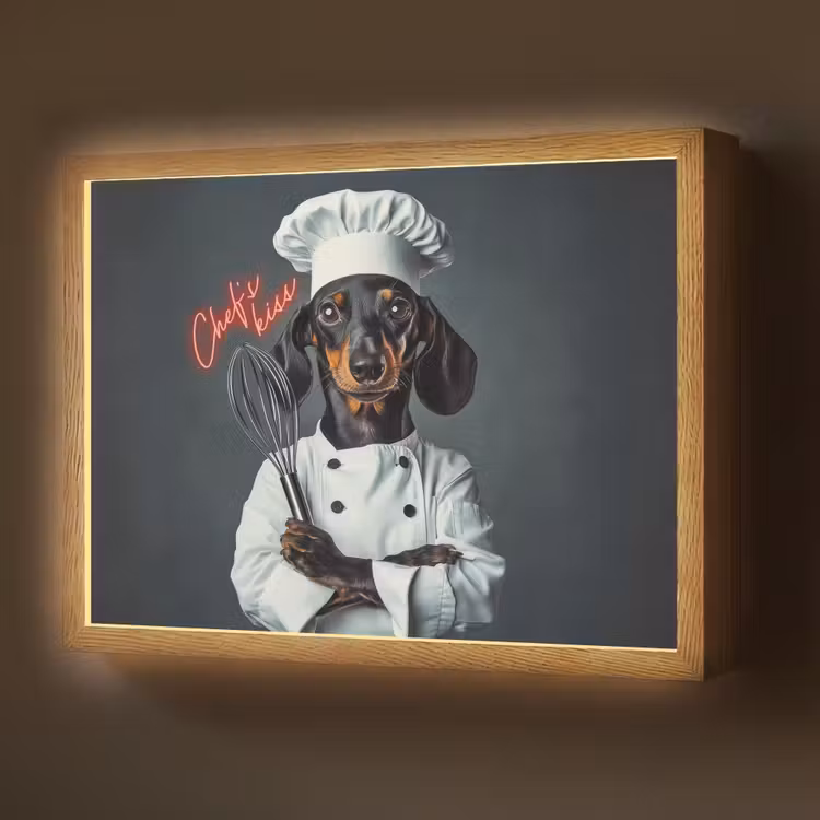 Quote - Neon - Hond - Kokskleding Light Box met batterij (Wandlamp) middel -z3d_website