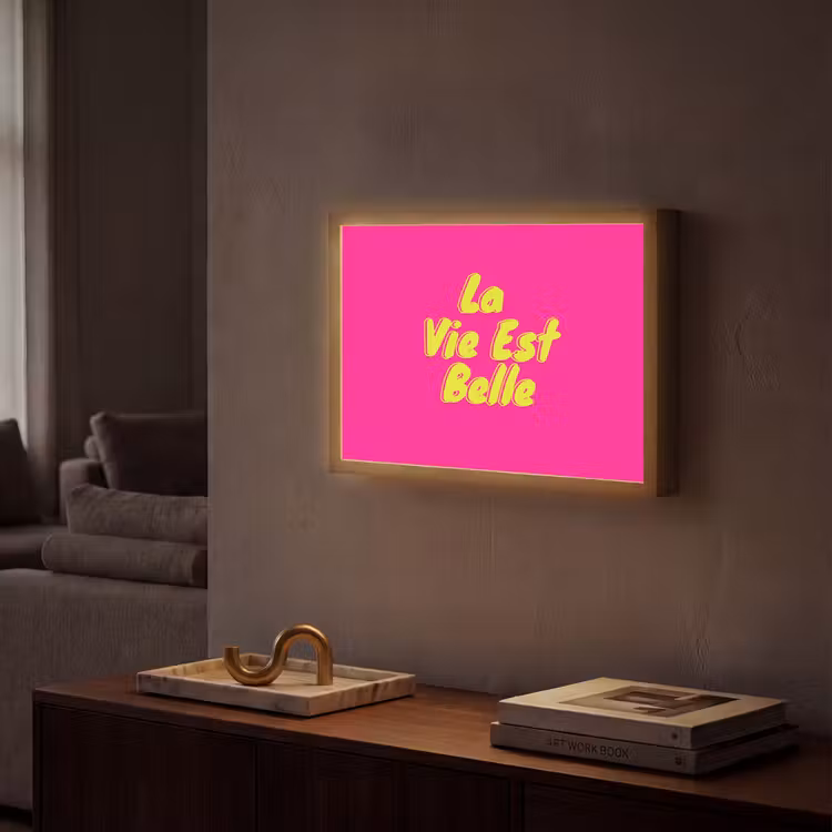 Quote - Retro - Roze Light Box met batterij (Wandlamp) middel -sfeer1