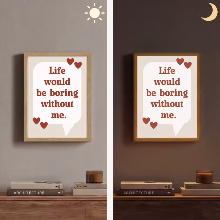 Quote - Tekstballon - Hartjes Light Box met batterij (Wandlamp) middel -sfeer3