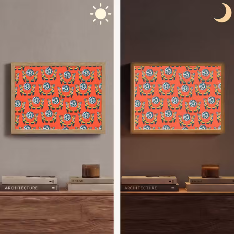 Rood - Disco - Patroon Light Box met batterij (Wandlamp) middel 907 -sfeer3