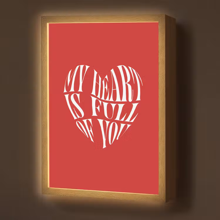 Rood - Hart- Tekst - Valentijn Light Box met batterij (Wandlamp) middel -z3d_website