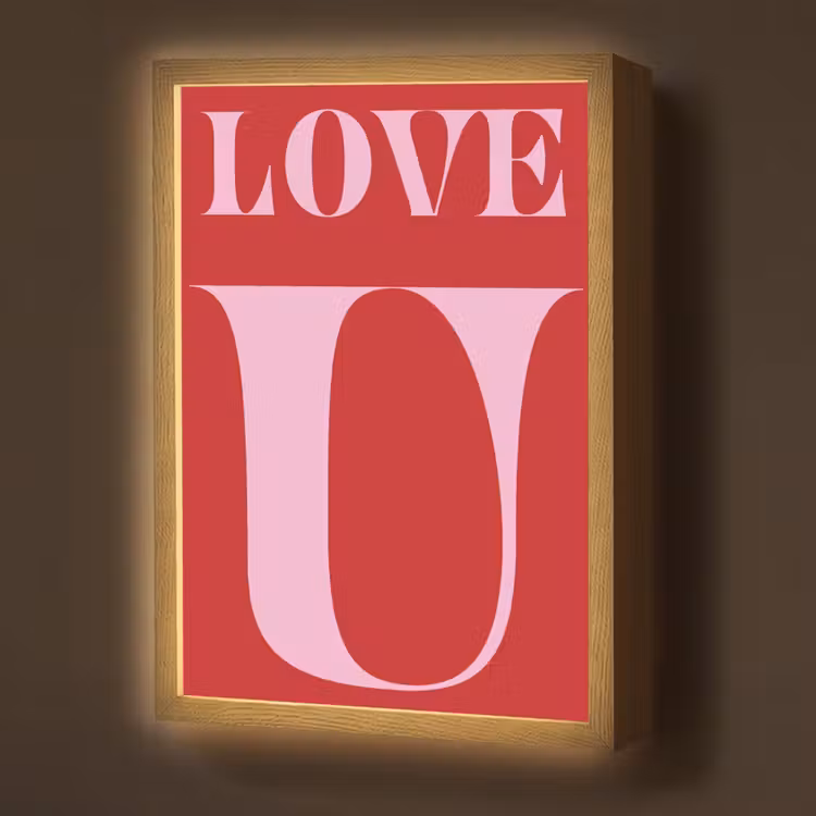 Rood - Love - Valentijn - Roze Light Box met batterij (Wandlamp) middel -z3d_website