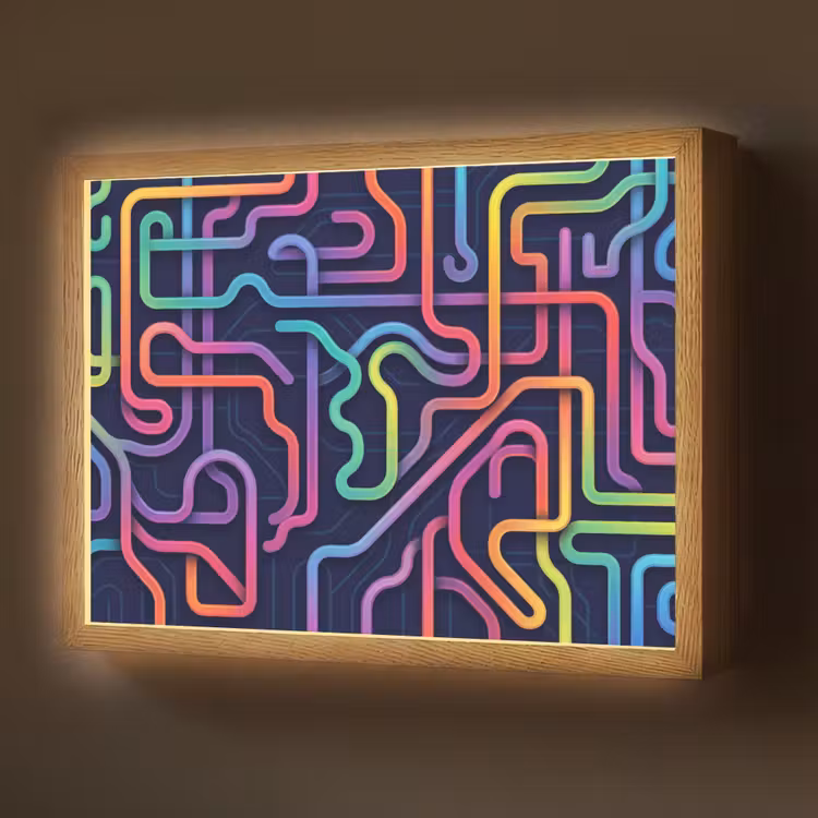 Retro - Abstract - Neon Light Box met batterij (Wandlamp) middel -z3d_website