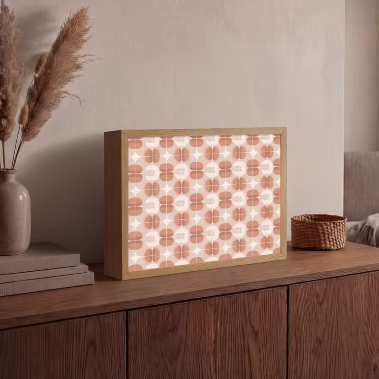 Retro - Klassiek - Roze Light Box met batterij (Wandlamp) middel 907 -sfeer2