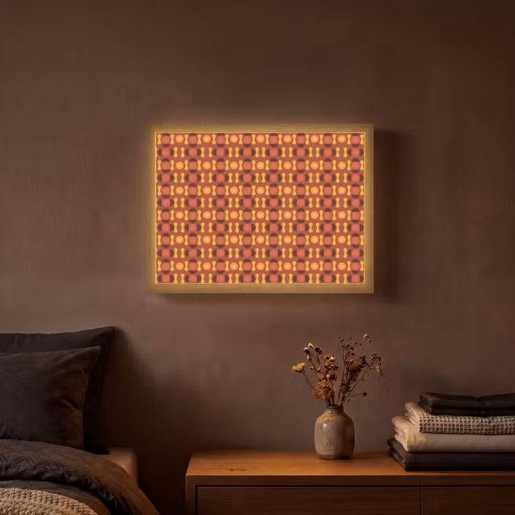 Retro - Disco - Hippie Light Box met batterij (Wandlamp) middel 907 -sfeer4