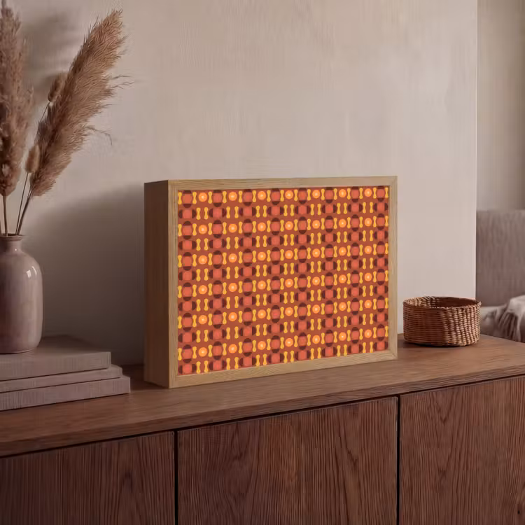 Retro - Disco - Hippie Light Box met batterij (Wandlamp) middel 907 -sfeer2
