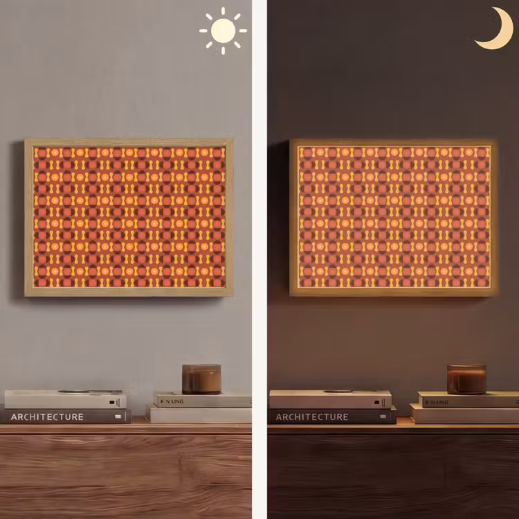 Retro - Disco - Hippie Light Box met batterij (Wandlamp) middel 907 -sfeer3