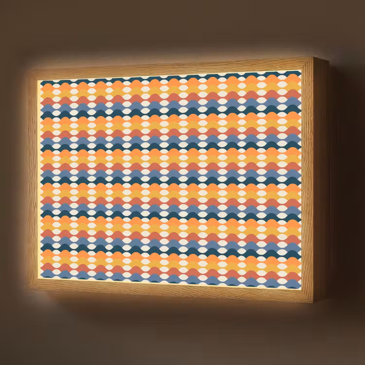 Retro - Disco - Golven Light Box met batterij (Wandlamp) middel 907 -z3d_website