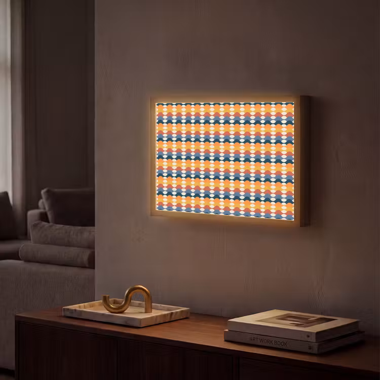 Retro - Disco - Golven Light Box met batterij (Wandlamp) middel 907 -sfeer1