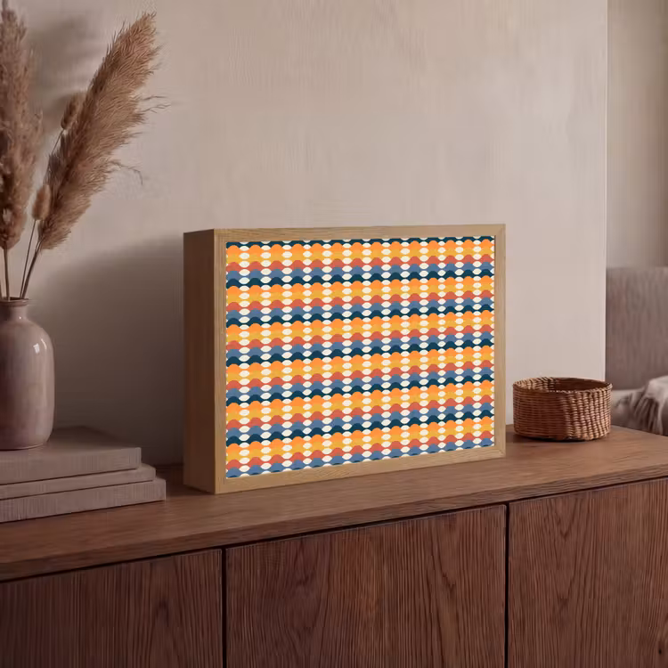 Retro - Disco - Golven Light Box met batterij (Wandlamp) middel 907 -sfeer2