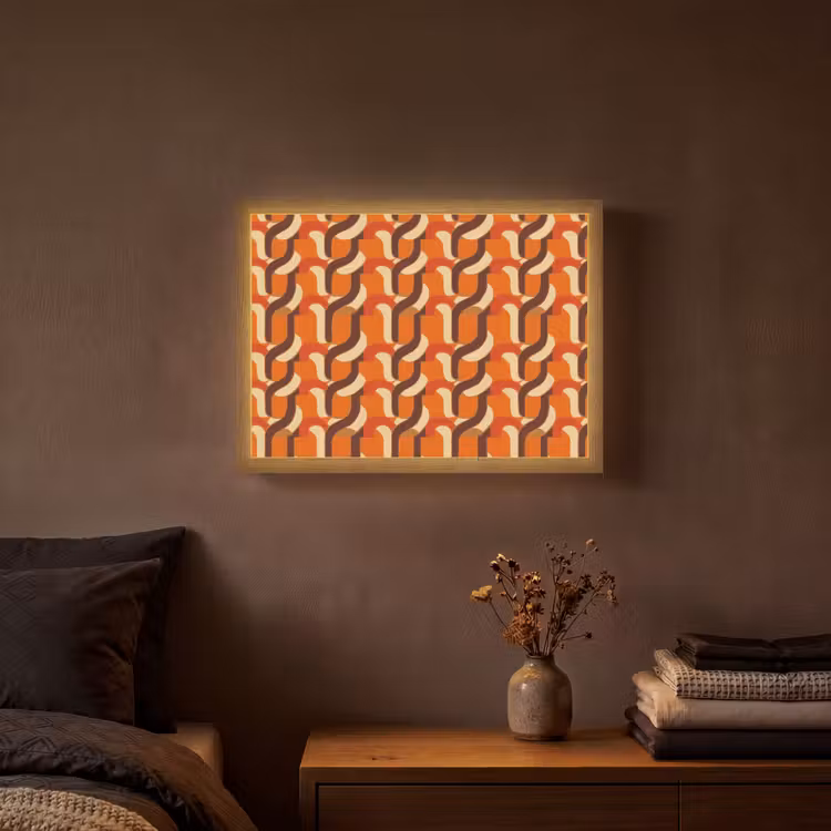 Retro - Modern - Kleurrijk Light Box met batterij (Wandlamp) middel 907 -sfeer4