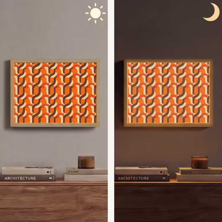Retro - Modern - Kleurrijk Light Box met batterij (Wandlamp) middel 907 -sfeer3