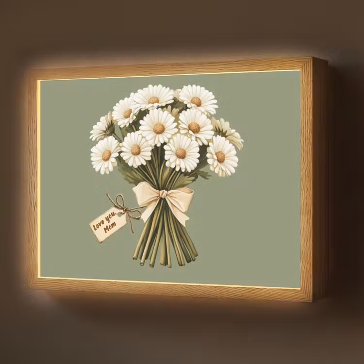 Lint - Boeket - Groen - Quote Light Box met batterij (Wandlamp) middel -z3d_website